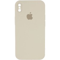 Чохол Silicone Case Square Full Camera Protective (AA) для Apple iPhone XS Max (6.5") Бежевий / Antique White