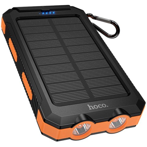 Портативний ЗП Power Bank Hoco J164 Platinum solar 10.5W with lighting 8000 mAh Black