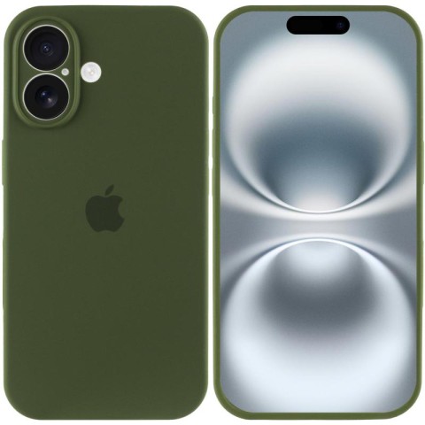 Чохол Silicone Case Full Camera Protective (AA) для Apple iPhone 16 (6.1") Зелений / Dark Olive