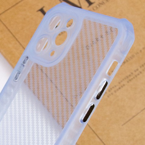 Чохол TPU Ease Carbon color series для Apple iPhone 11 Pro Max (6.5") Синій / Прозорий