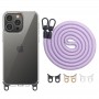 Чохол TPU Transparent with Straps для Apple iPhone 15 Pro Max (6.7") Light Purple