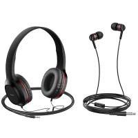 Накладні навушники Hoco W24 Чорно - червоний