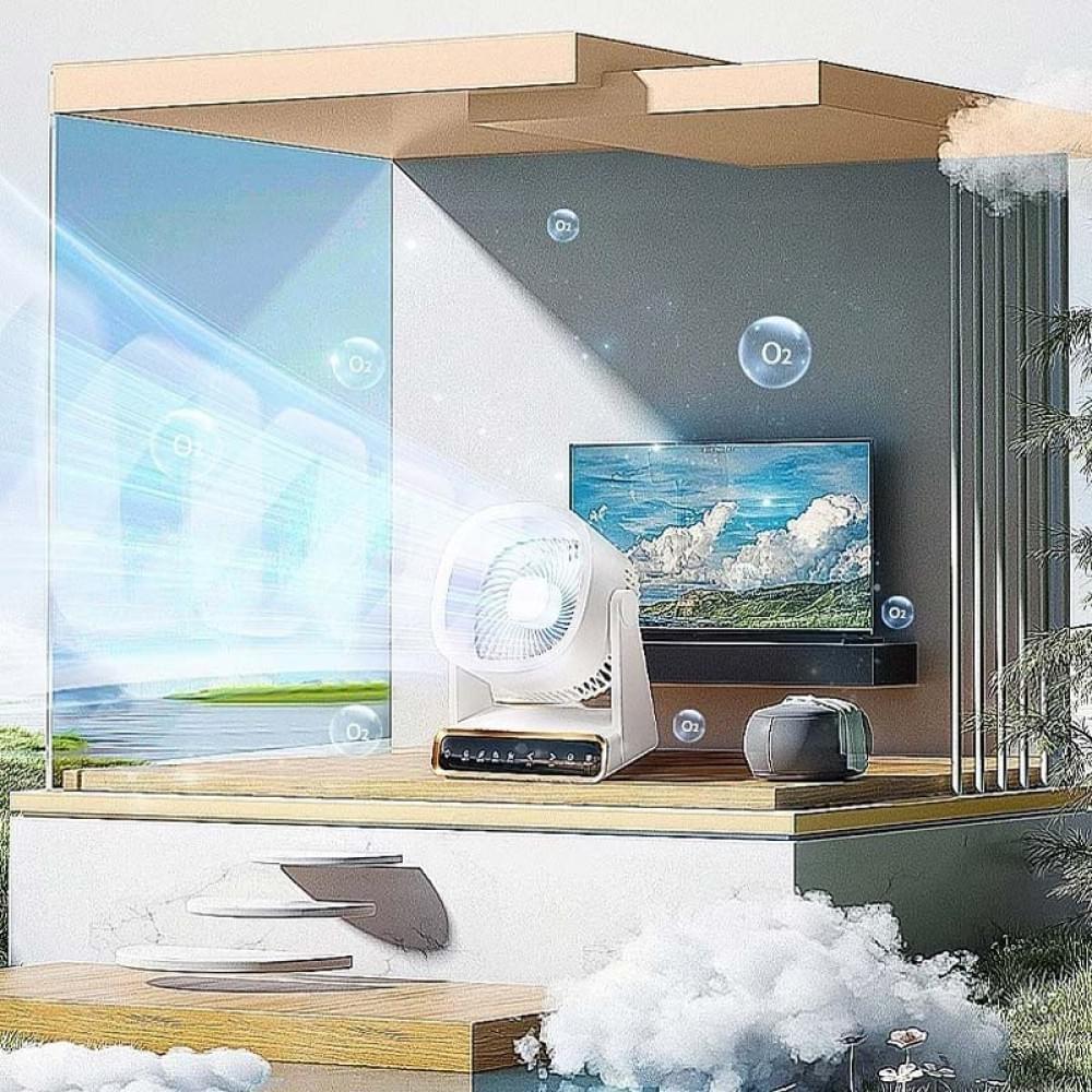 Настільний вентилятор F16 Smart 4000mAh White