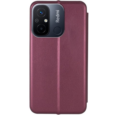 Шкіряний чохол-книжка Classy для Xiaomi Redmi 12C Бордовий