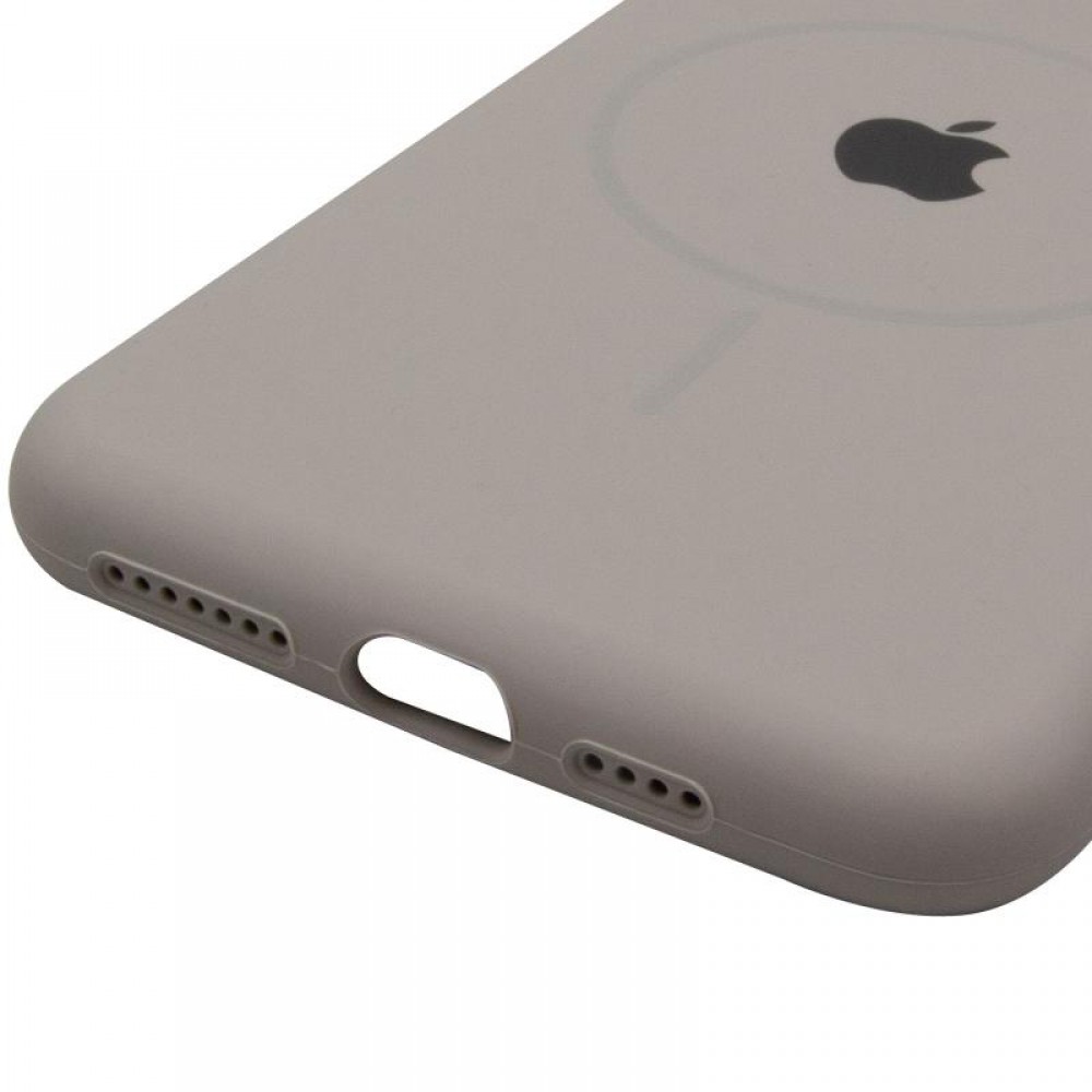 Чохол Silicone Case Full Protective (AA) with MagSafe для Apple iPhone 11 Pro Max (6.5") Сірий / Light Grey