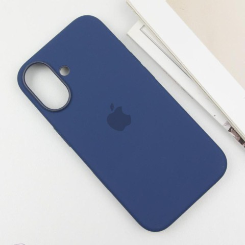 Чохол Silicone case (AAA) with Magsafe and Animation (button) для Apple iPhone 16 (6.1") Denim