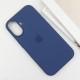 Чохол Silicone case (AAA) with Magsafe and Animation (button) для Apple iPhone 16 (6.1") Denim