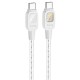 Дата кабель Hoco U124 Stone silicone power-off 60W Type-C to Type-C Gray