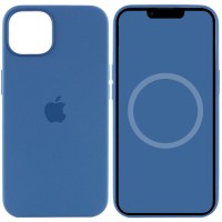 Чохол Silicone case (AAA) with Magsafe and Animation для Apple iPhone 13 (6.1") Синій / Blue Jay