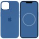 Чохол Silicone case (AAA) with Magsafe and Animation для Apple iPhone 13 (6.1") Синій / Blue Jay