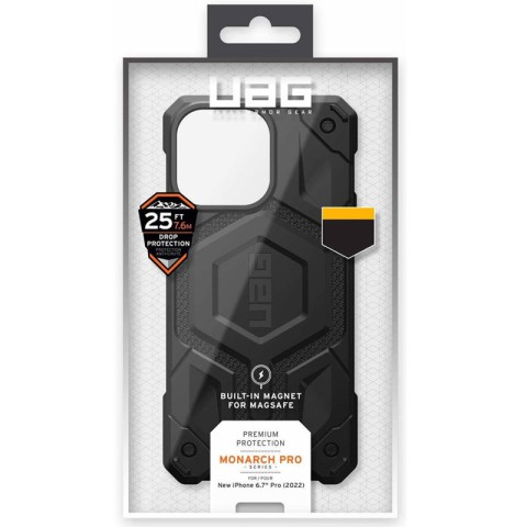 Ударостійкий чохол UAG Monarch Pro with MagSafe Leather для Apple iPhone 15 Plus / 14 Plus (6.7") Чорний
