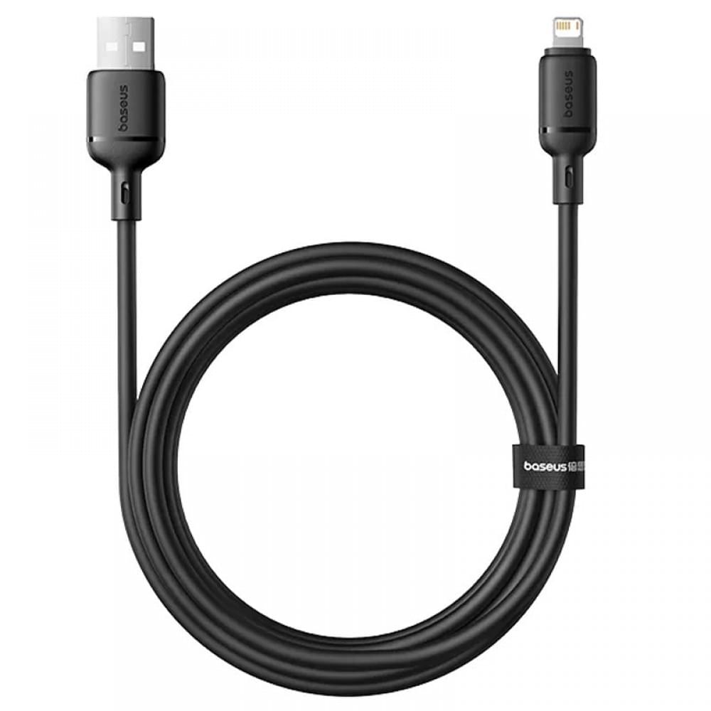 Дата кабель Baseus Silky Series OS Fast Charging USB to Lightning 2.4A (1m) (P1037770) Cluster Black