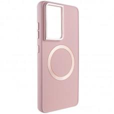 TPU чохол Bonbon Metal Style with MagSafe для Samsung Galaxy S22 Ultra Рожевий / Light Pink