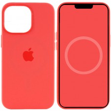 Чохол Silicone case (AAA) with Magsafe and Animation для Apple iPhone 15 Pro Max (6.7") Червоний / Guava