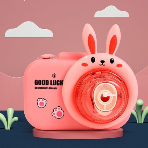 Фотокамера-генератор мильних бульбашок 9996 Children's camera Rabbit / Pink