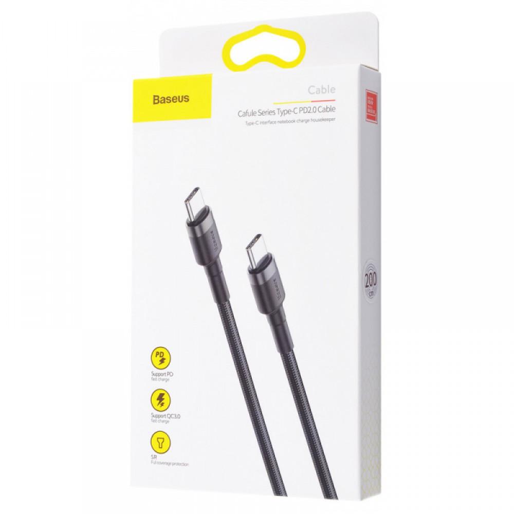 Дата кабель Baseus Cafule Type-C to Type-C Cable PD 2.0 60W (2m) (CATKLF-H) Чорний / Сірий
