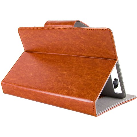 Універсальний шкіряний чохол-книжка для планшета 9-10" Коричневий
