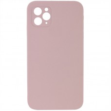 Silicone Case Square Full Camera Protective (AA) NOLOGO для Apple iPhone 11 Pro Max (6.5") Рожевий / Pink Sand