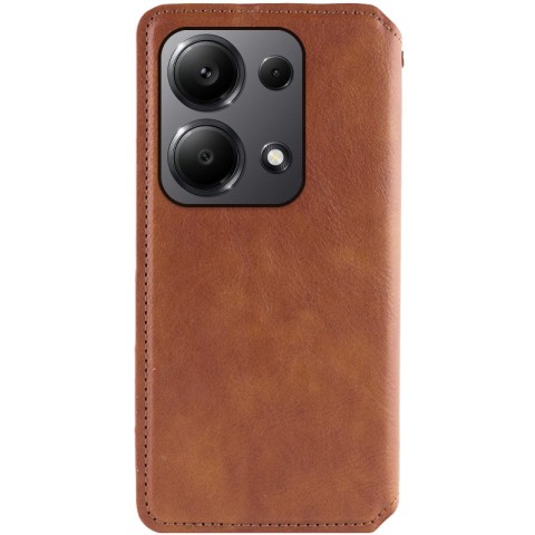 Шкіряний чохол-книжка GETMAN Cubic (PU) для Xiaomi Poco X6 / Note 13 Pro 5G Коричневий