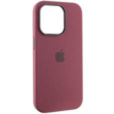 Чохол Silicone Case Metal Buttons (AA) для Apple iPhone 13 Pro (6.1") Бордовий / Plum