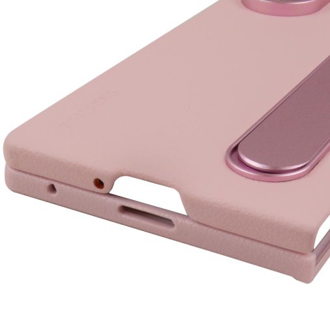 Шкіряний чохол Leather Case (AAA) with stand для Samsung Galaxy Z Fold7 Pink