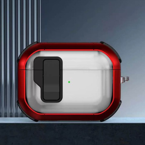 Футляр протиударний Locking Button для навушників Airpods Pro Red