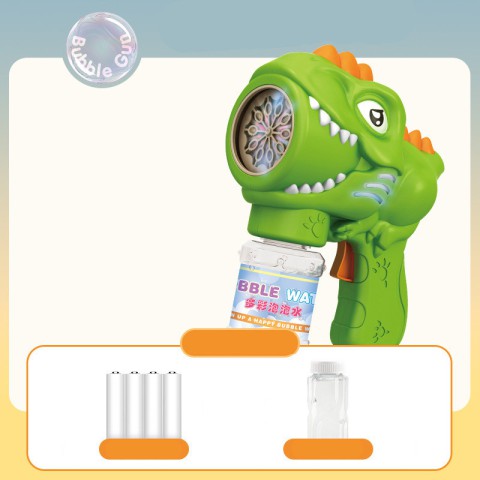 Пістолет з мильними бульбашками H007 Dinosaur + bottle 50ml Green