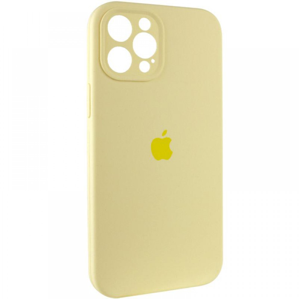 Чохол Silicone Case Full Camera Protective (AA) для Apple iPhone 12 Pro Max (6.7") Жовтий / Mellow Yellow