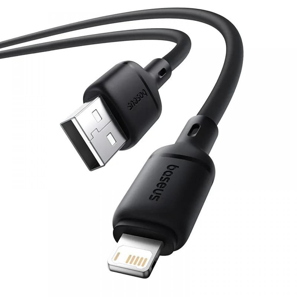 Дата кабель Baseus Silky Series OS Fast Charging USB to Lightning 2.4A (2m) (P1037770) Cluster Black