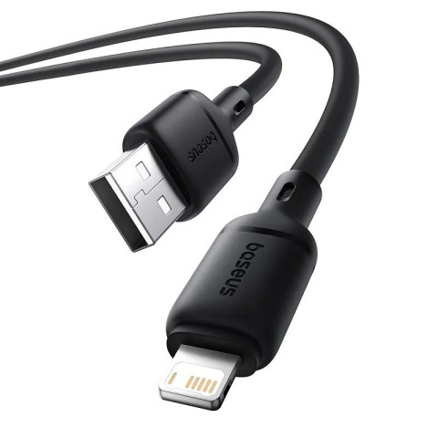 Дата кабель Baseus Silky Series OS Fast Charging USB to Lightning 2.4A (2m) (P1037770) Cluster Black