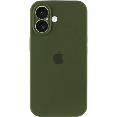Чохол Silicone Case Full Camera Protective (AA) для Apple iPhone 16 (6.1") Зелений / Dark Olive