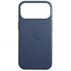 Шкіряний чохол Leather Case (AAA) with MagSafe and Animation для Apple iPhone 17 Pro (6.3") Blue