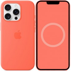 Чохол Silicone case (AAA) with Magsafe and Animation для Apple iPhone 16 Pro (6.3") Tangerine