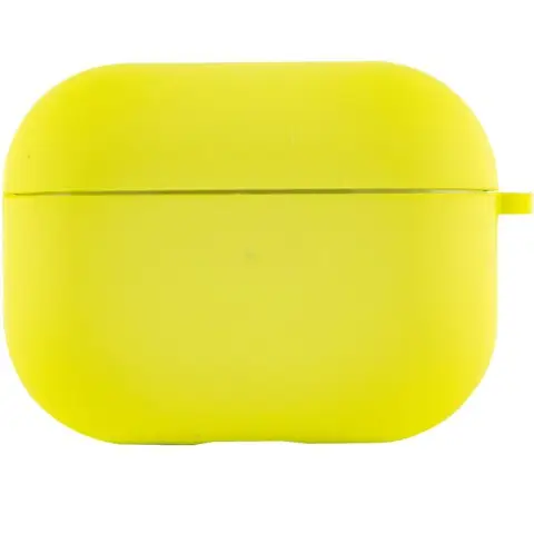 Силіконовий футляр з мікрофіброю для навушників Airpods Pro Жовтий / Bright Yellow