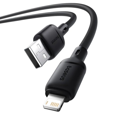 Дата кабель Baseus Silky Series OS Fast Charging USB to Lightning 2.4A (1m) (P1037770) Cluster Black