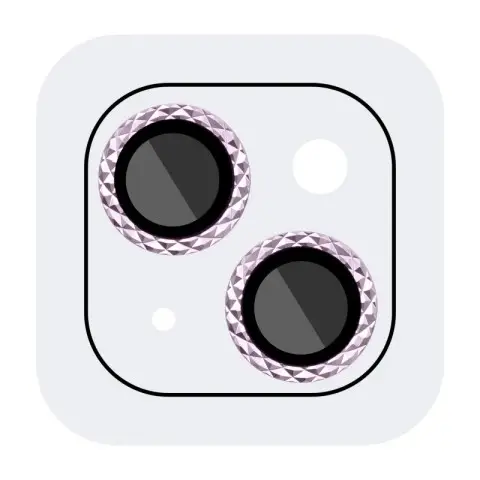 Захисне скло Metal Shine на камеру (у упак.) для Apple iPhone 15 (6.1") / 15 Plus (6.7") Рожевий / Pink