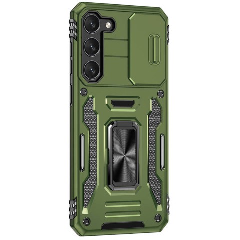 Ударостійкий чохол Camshield Army Ring для Samsung Galaxy S21 FE Оливковий / Army Green