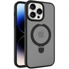 TPU+PC чохол Metal Buttons with MagSafe Colorful HQ Ring для Apple iPhone 14 Pro (6.1") Black