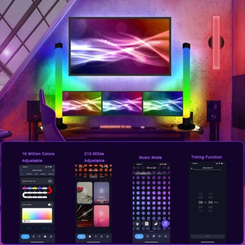 Настільна LED лампа RGB 5V Panel 2 Single side Bluetooth dual pack USB with app Black