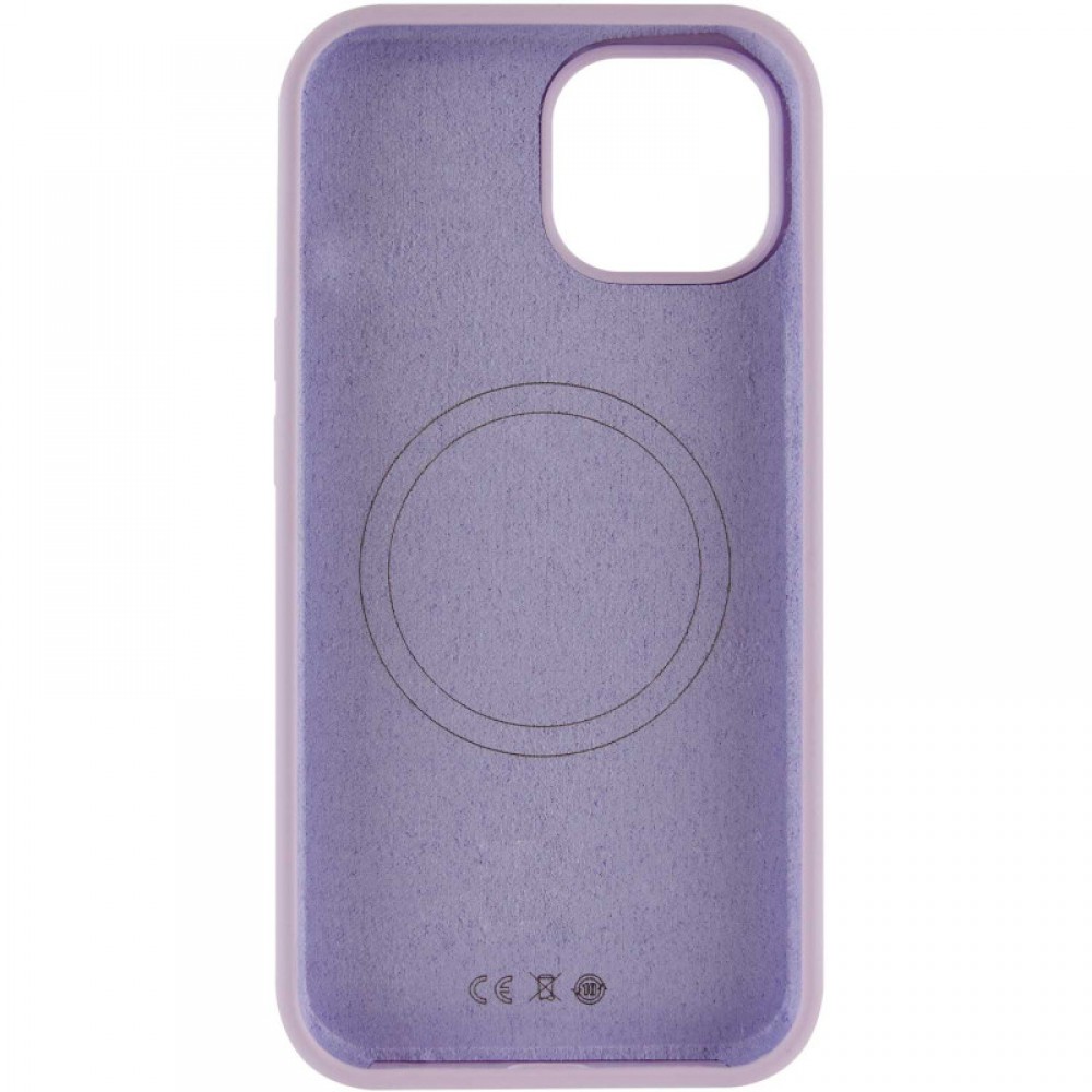 Чохол Silicone Case Full Protective (AA) NO LOGO with MagSafe для Apple iPhone 13 (6.1") Бузковий / Lilac