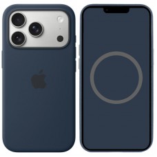 Чохол Silicone case (AAA) with Magsafe and Animation для Apple iPhone 17 Pro (6.3") Midnight