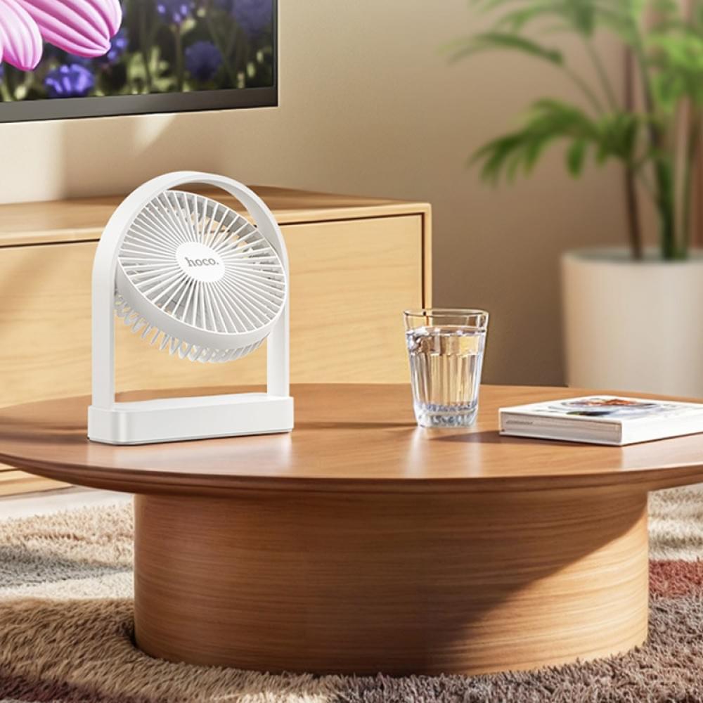 Настільний вентилятор Hoco HX65 ultra-thin desktop fan 2000 mAh White
