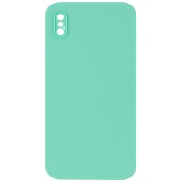Чохол Silicone Case Square Full Camera Protective (AA) NOLOGO для Apple iPhone XS Max (6.5") Бірюзовий / Turquoise