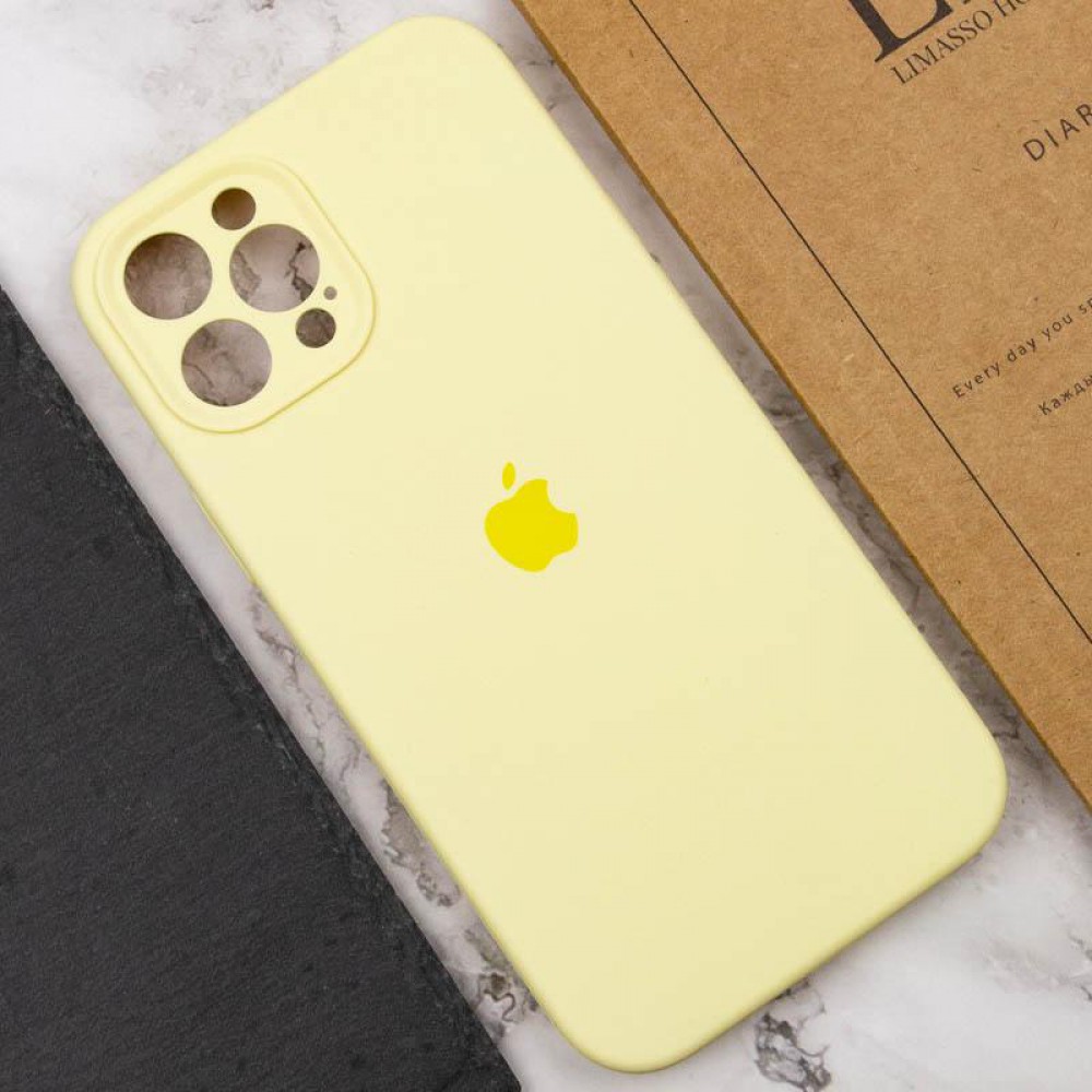 Чохол Silicone Case Full Camera Protective (AA) для Apple iPhone 12 Pro Max (6.7") Жовтий / Mellow Yellow