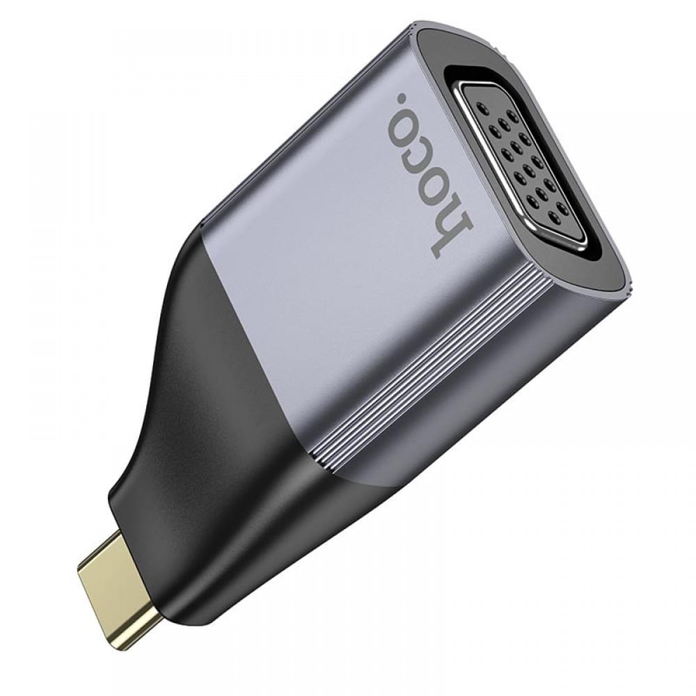 Перехідник Hoco UA34 Type-C to VGA Metal grey