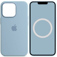 Чохол Silicone case (AAA) with Magsafe and Animation для Apple iPhone 13 Pro (6.1") Блакитний / Blue Fog