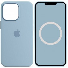 Чохол Silicone case (AAA) with Magsafe and Animation для Apple iPhone 13 Pro (6.1") Блакитний / Blue Fog