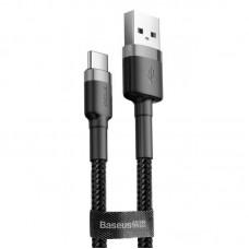 Дата кабель Baseus Cafule Type-C Cable 2A (3m) (CATKLF-U) Чорний / Сірий