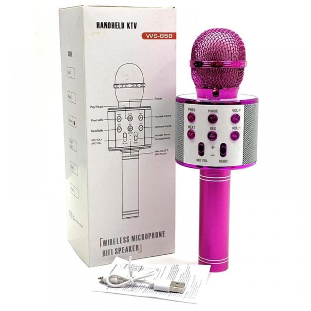 Караоке Мікрофон-колонка WS858 Pink