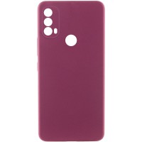Чохол TPU GETMAN Liquid Silk Full Camera для Motorola Moto E40 Бордовий / Marsala